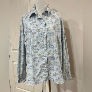 L.L. Bean Blue Floral Women's Shirt